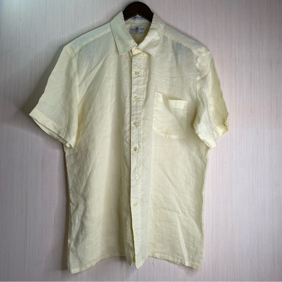 Kahuna Bay Other - Kahuna Bay Men's 100% Washable Linen Beach Shirt Lightweight Pale Yellow XL